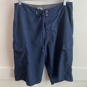 Quiksilver Solid Navy Blue Board Shorts